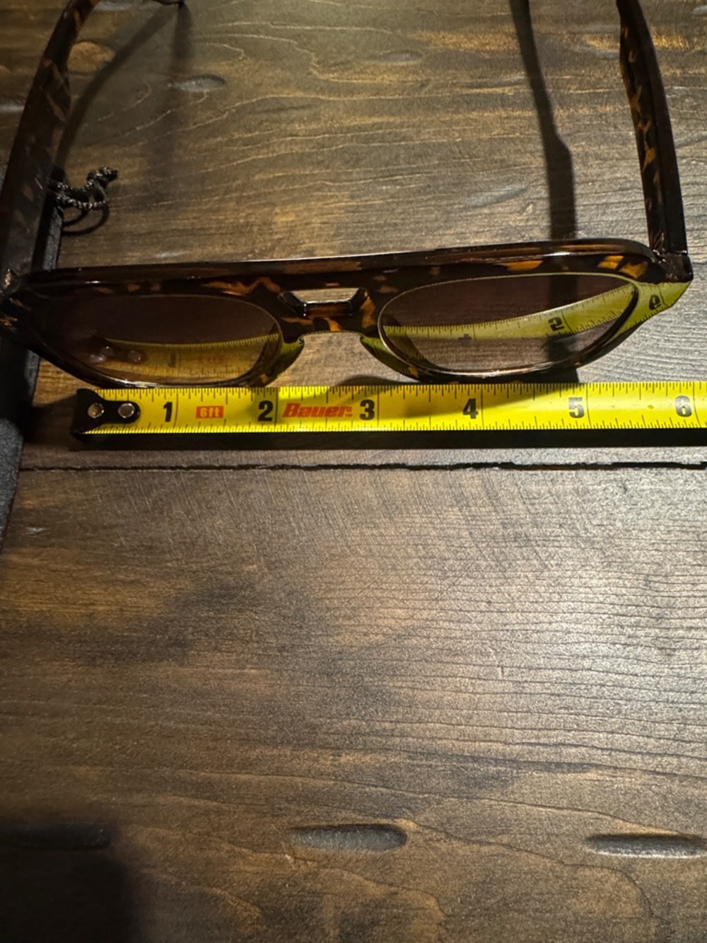 Tortoiseshell Rectangle Aviator Sunglasses - Brown Lenses - Picture 7 of 8